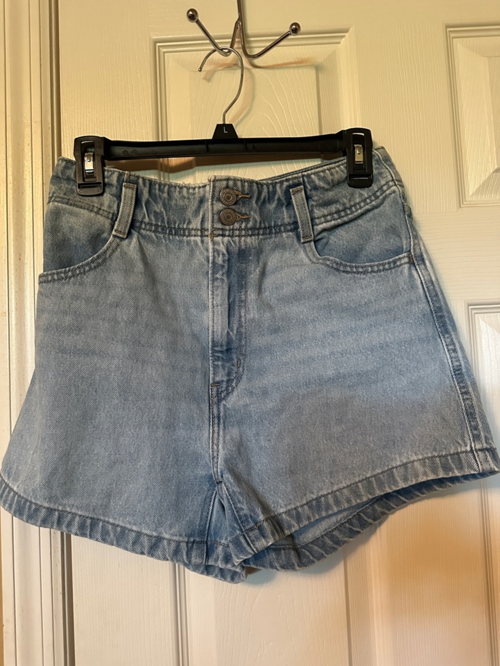 Levi's Light Blue High-Waist Denim Mom Shorts